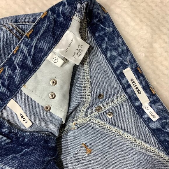 GRLFRND STUDDED DENIM HIGH WAIST MINI SKIRT NWT - Picture 9 of 9